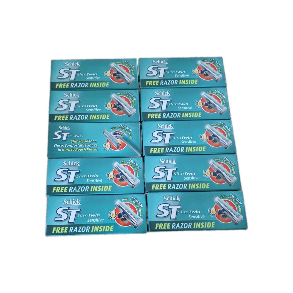 New in Box 10 Schick ST Razor Slim Twin Disposable Mans Razor Individual Boxed